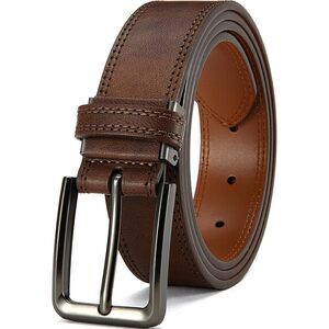 Men's Leather Belt - 1 3/8" Genuine Cowhide Dress Belt For Work, With🌼